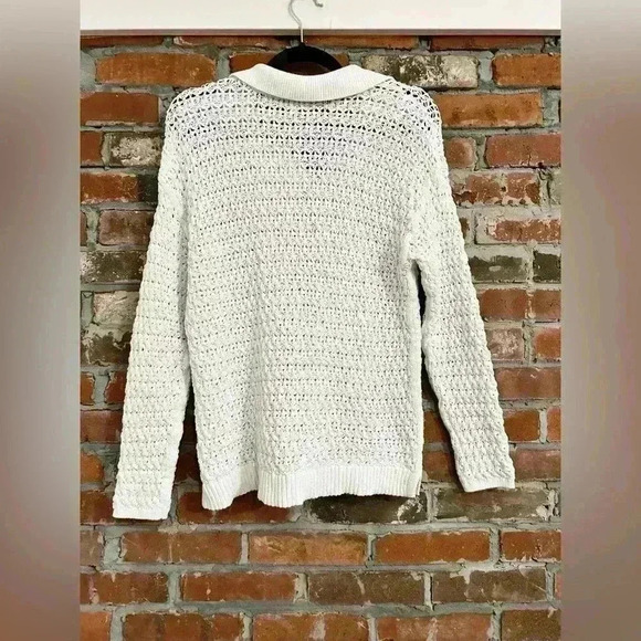 Talbots OPEN STITCH JOHNNY COLLAR PULLOVER Size LP - Picture 7 of 8